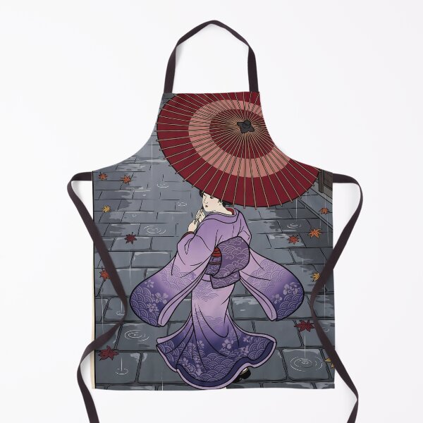 Item preview, Geisha Walking in Rain with Red Umbrella designed and sold by TokyoUkiyoHouse.