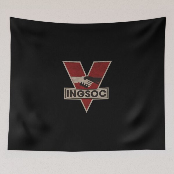 Item preview, Dystopian Retro Handshake Geometric V Badge designed and sold by maingocfxnzc.