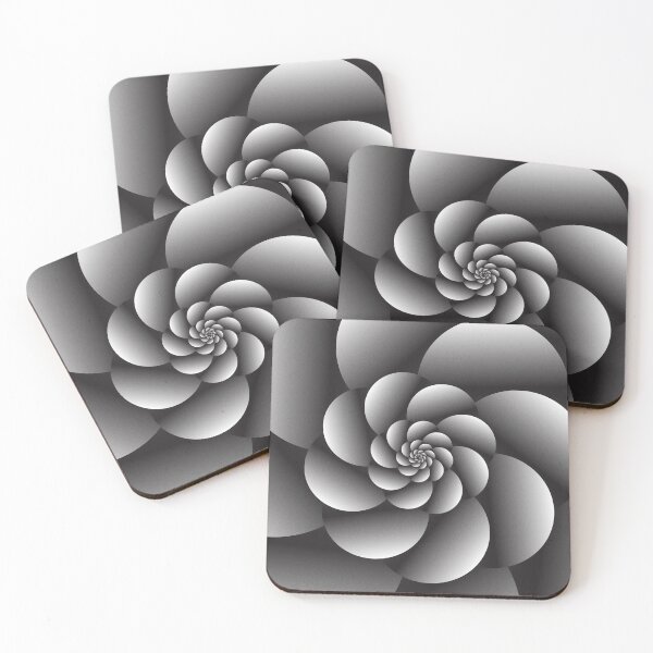 Item preview, Black and White Geometric Circle Spiral Flower designed and sold by Elsy's Art.