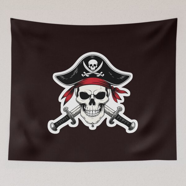 Item preview, Skull Pirate Hat Crossed Swords designed and sold by drawfreak.