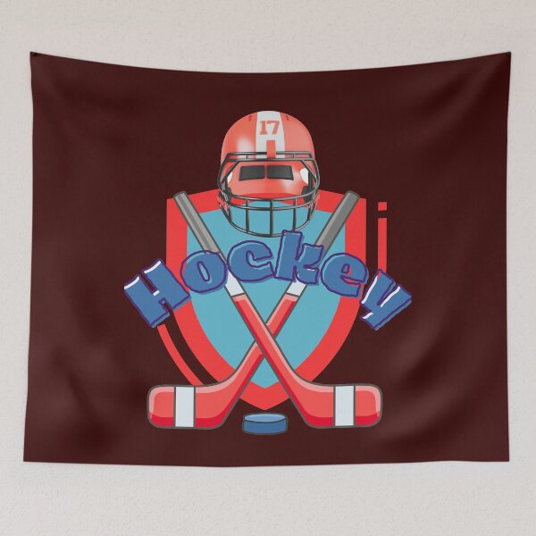 Item preview, Vintage Ice Hockey Shield – Hockey Stick, Puck and Helmet Sport Art designed and sold by Evelashop.