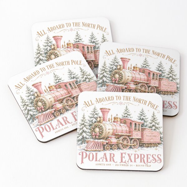 Item preview, All Aboard the Pink Polar Express Christmas designed and sold by SweetTeezPrints.