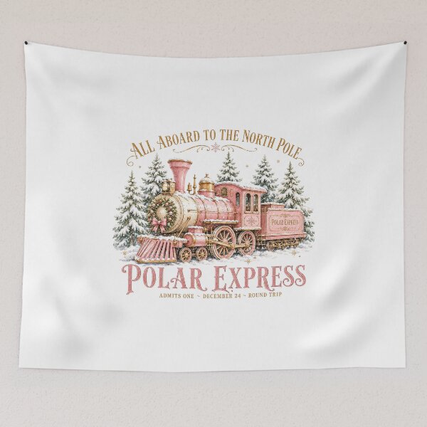 Item preview, All Aboard the Pink Polar Express Christmas designed and sold by SweetTeezPrints.