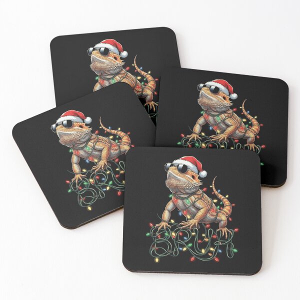 Item preview, Bruh Christmas Bearded Dragon Wearing Santa Hat And Lights designed and sold by Ostericaimusa.