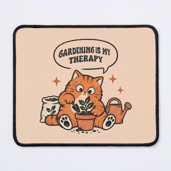 Item preview, Funny Cat Gardening Is My Therapy Retro Gardener Vintage Garden Lover designed and sold by Chonkz.