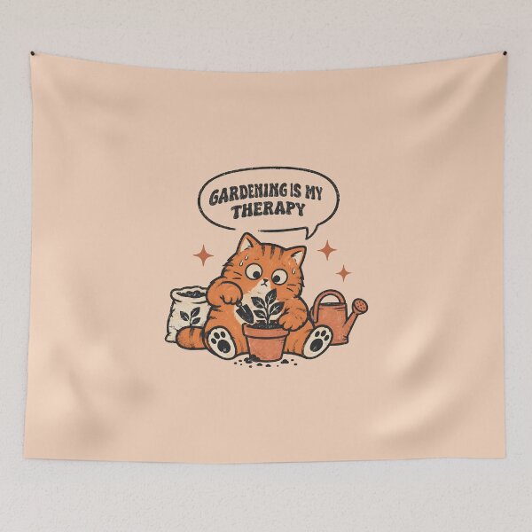 Item preview, Funny Cat Gardening Is My Therapy Retro Gardener Vintage Garden Lover designed and sold by Chonkz.