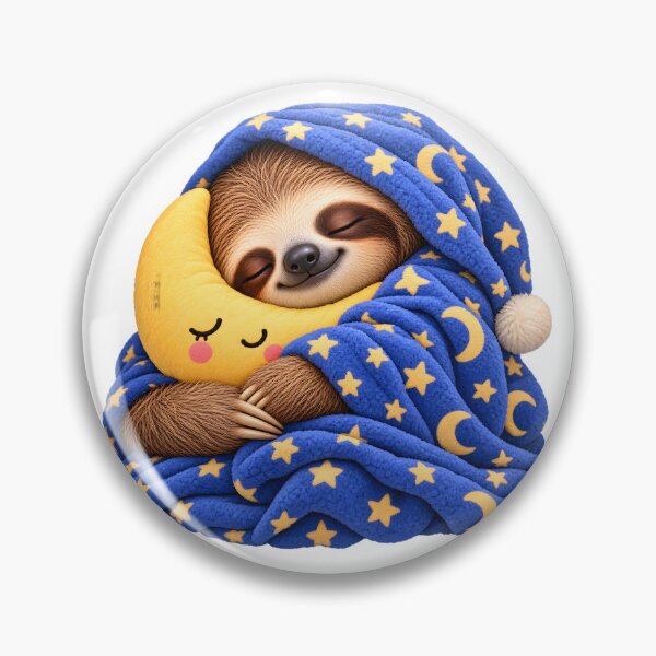 Item preview, Cozy Sleeping Sloth with Moon Pillow designed and sold by TinyWeird.