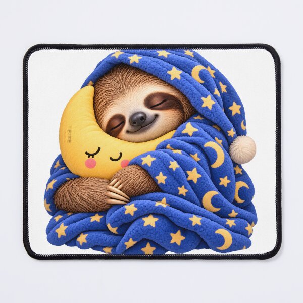 Item preview, Cozy Sleeping Sloth with Moon Pillow designed and sold by TinyWeird.