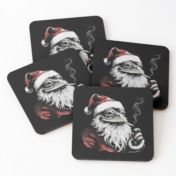 Item preview, Smoking Frog Santa with Vintage Christmas Attitude designed and sold by MiALopezArt.