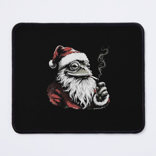 Item preview, Smoking Frog Santa with Vintage Christmas Attitude designed and sold by MiALopezArt.