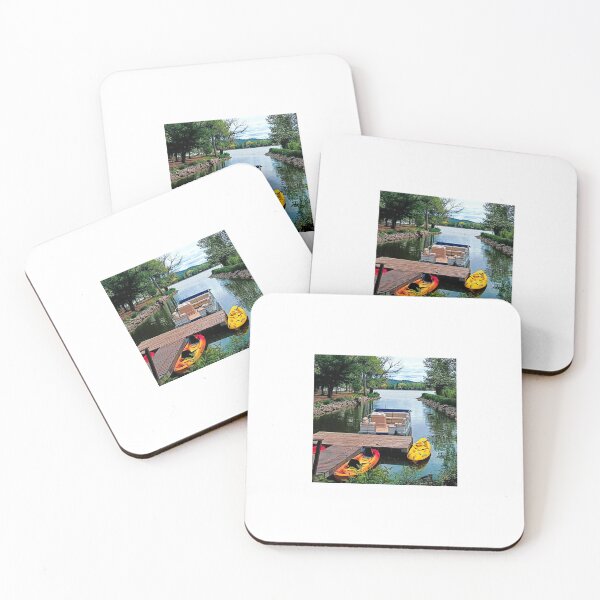 Item preview, Kayak and Boat on Gorgeous Lake designed and sold by DaezieDepictions.