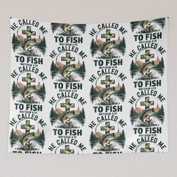 Item preview, He Called Me to Fish Christian Bass Fishing designed and sold by Glow-Paw-Studio.