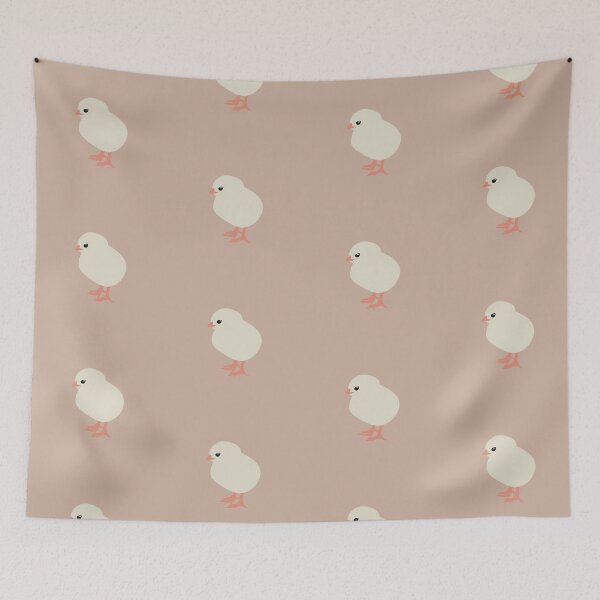 Item preview, Cute Minimalist Chick II on Warm Taupe Background designed and sold by Nasdigitalart.