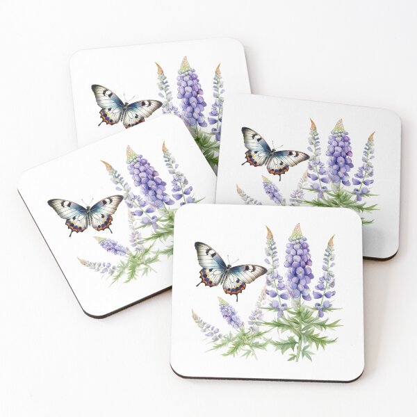 Item preview, Lupine Flower Butterfly | Elegant Botanical Floral Art designed and sold by Mandayartstudio.