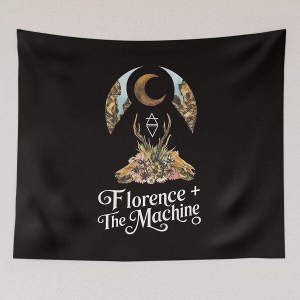 Item preview, Florence Machine Celestial Floral Skull Mountain Art designed and sold by MouDesignArt.