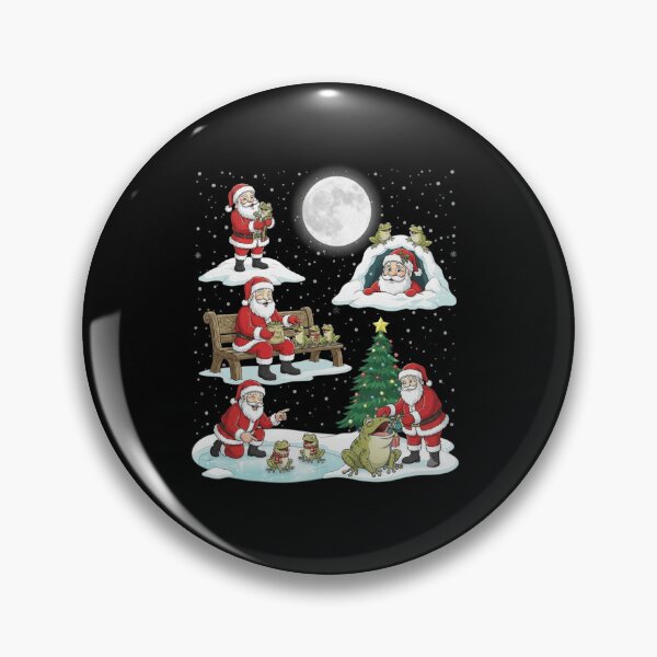 Item preview, Santa Claus and Frogs Whimsical Christmas Winter Scenes designed and sold by MiALopezArt.