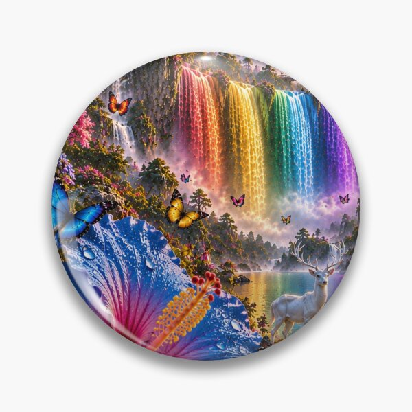 Item preview, Rainbow Waterfall Floating Cottage Owl designed and sold by nardreelxz.