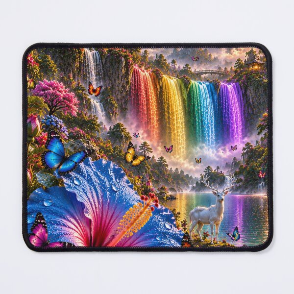 Item preview, Rainbow Waterfall Floating Cottage Owl designed and sold by nardreelxz.