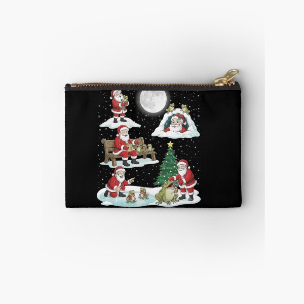 Item preview, Santa Claus and Frogs Whimsical Christmas Winter Scenes designed and sold by MiALopezArt.