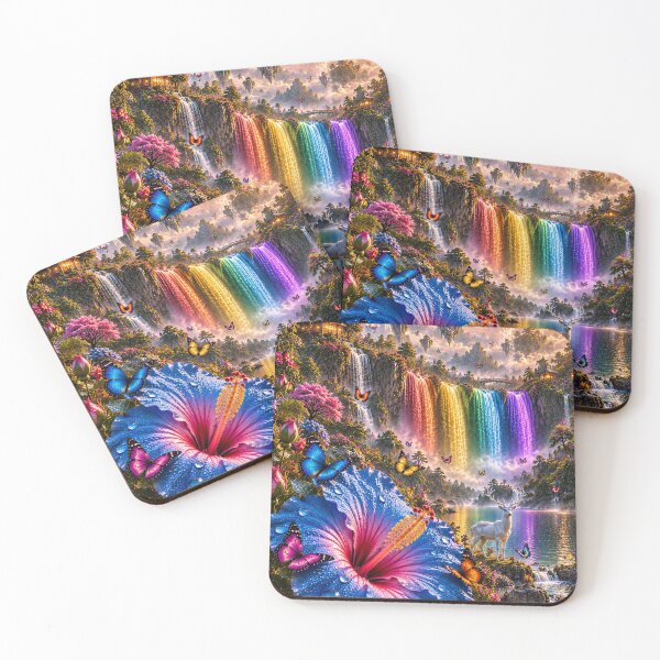 Item preview, Rainbow Waterfall Floating Cottage Owl designed and sold by nardreelxz.
