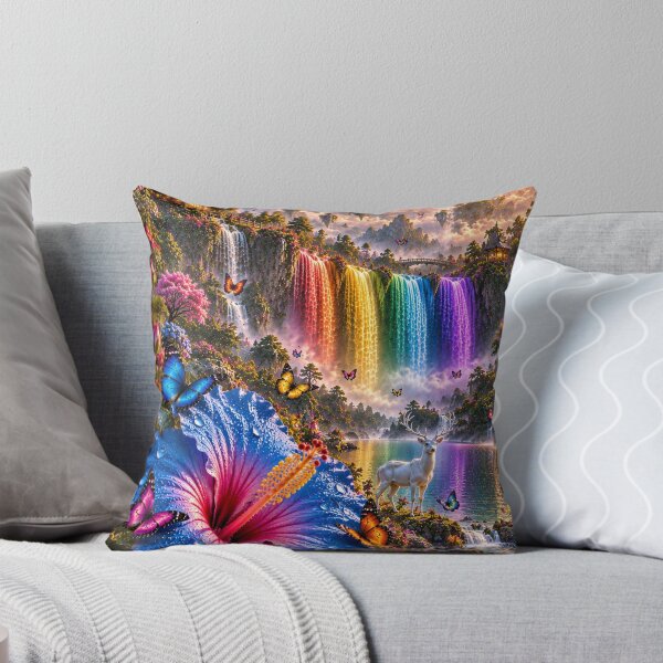 Item preview, Rainbow Waterfall Floating Cottage Owl designed and sold by nardreelxz.