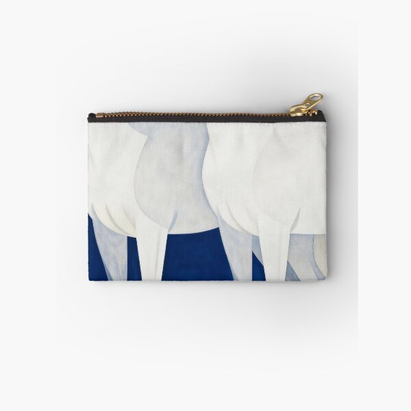 Item preview, Two White Horses Nuzzling Deep Blue Art Deco designed and sold by KAMOCHI Art.