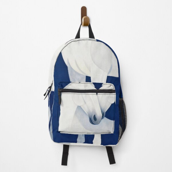 Item preview, Two White Horses Nuzzling Deep Blue Art Deco designed and sold by KAMOCHI Art.