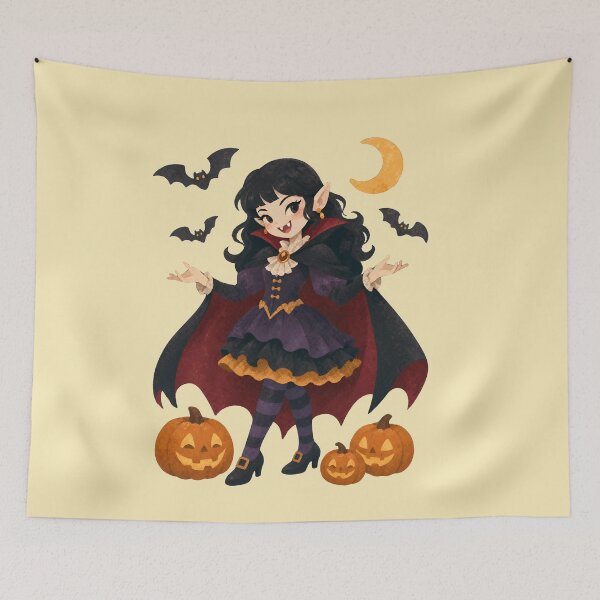 Item preview, cute chibi vampire girl halloween designed and sold by stileepensieri.