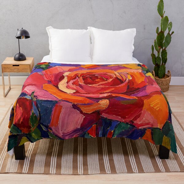 Item preview, Vibrant Red Rose Colorful Impasto Floral Painting designed and sold by GutyzDesignsES.