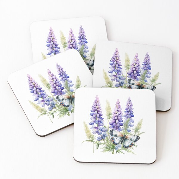 Item preview, Lupine Flower Butterfly | Elegant Botanical Floral Art designed and sold by Mandayartstudio.