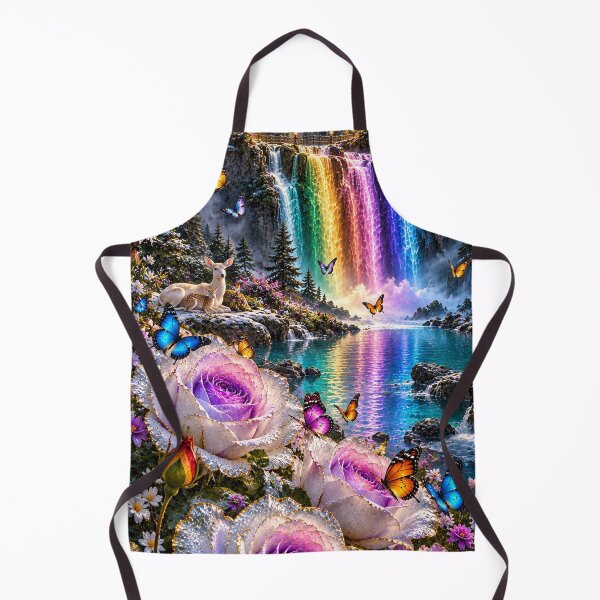 Item preview, Snowy Cabin Aurora Rainbow Waterfall designed and sold by nardreelxz.