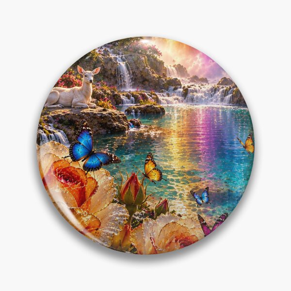 Item preview, Mountain Sunrise Rainbow Waterfall designed and sold by nardreelxz.