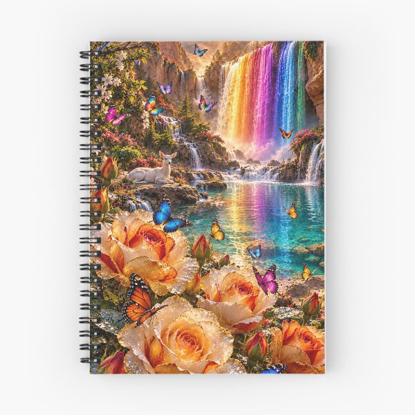 Item preview, Mountain Sunrise Rainbow Waterfall designed and sold by nardreelxz.
