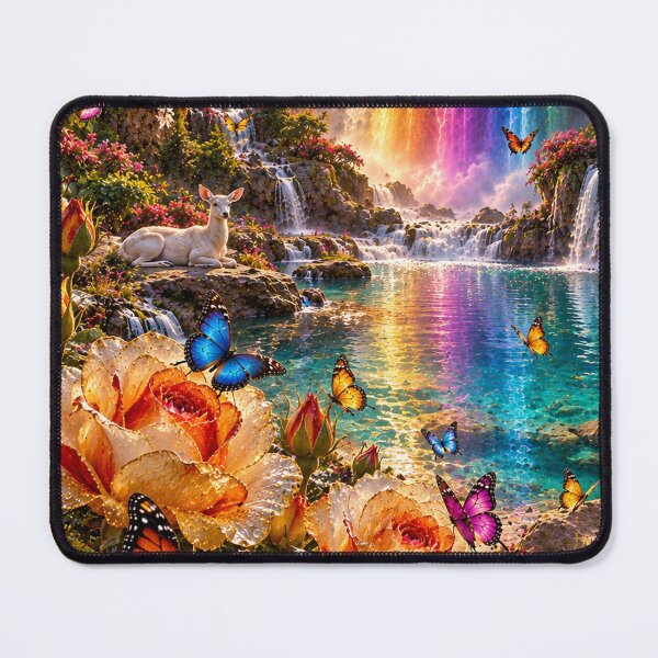 Item preview, Mountain Sunrise Rainbow Waterfall designed and sold by nardreelxz.
