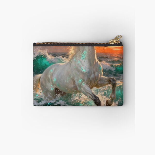 Item preview, White Horse Galloping Through Ocean Waves Sunset designed and sold by KAMOCHI Art.