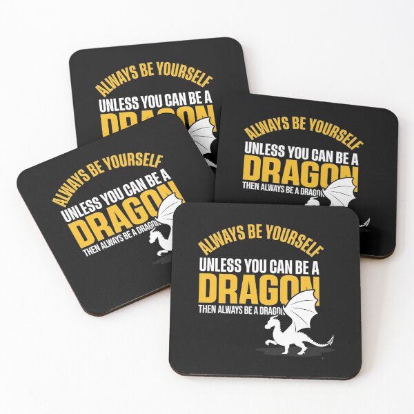 Item preview, Always Be Yourself Unless You Can Be A Dragon Minimalist White Silhouette designed and sold by Ostericaimusa.