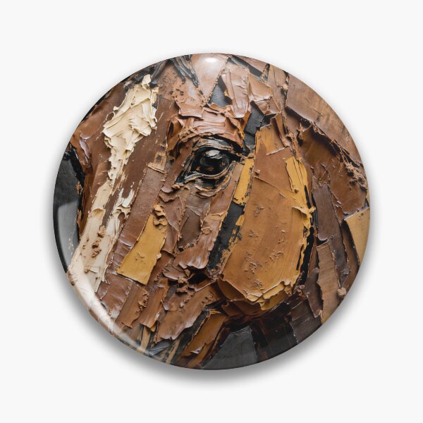 Item preview, Brown Horse Head Impasto Oil Painting designed and sold by KAMOCHI Art.