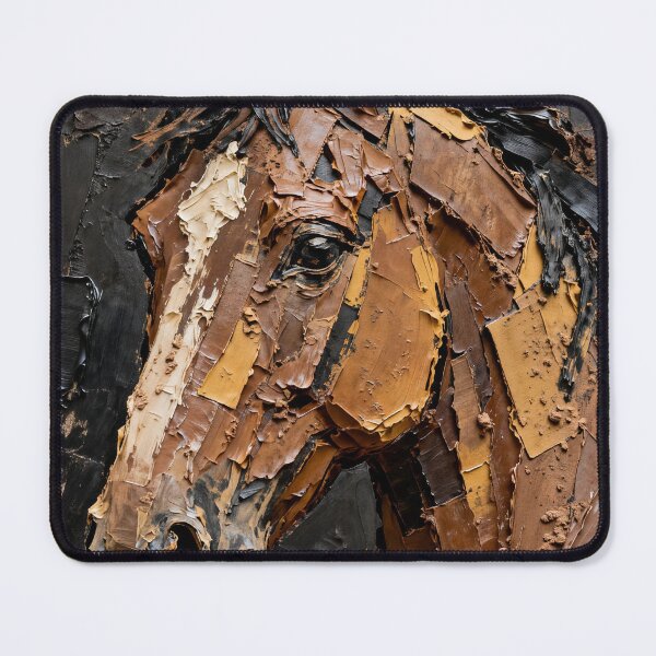 Item preview, Brown Horse Head Impasto Oil Painting designed and sold by KAMOCHI Art.