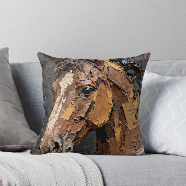 Item preview, Brown Horse Head Impasto Oil Painting designed and sold by KAMOCHI Art.