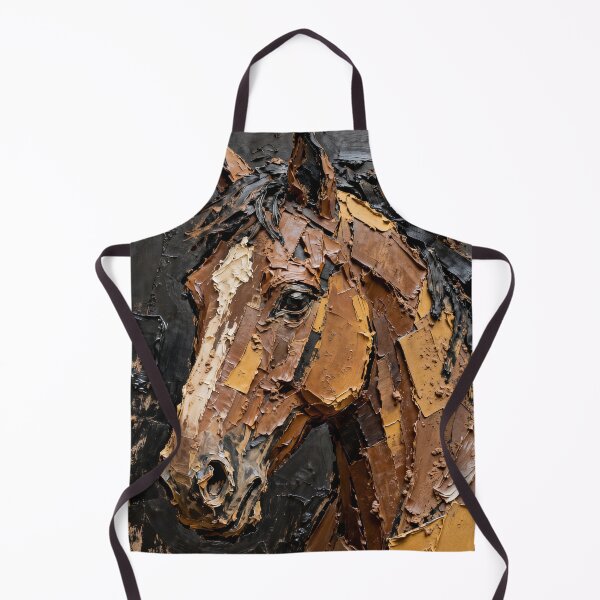 Item preview, Brown Horse Head Impasto Oil Painting designed and sold by KAMOCHI Art.