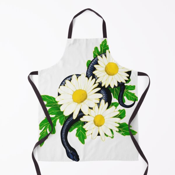 Item preview, Black Snake With White Daisies Floral Art designed and sold by Wild-Misfits.