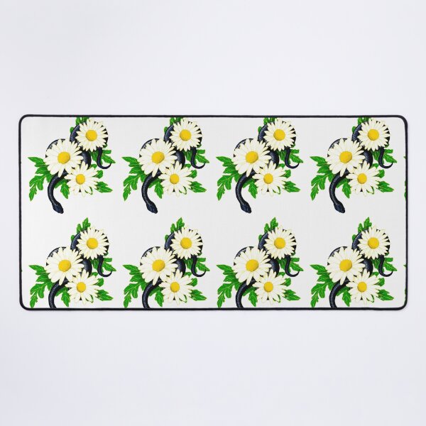 Item preview, Black Snake With White Daisies Floral Art designed and sold by Wild-Misfits.