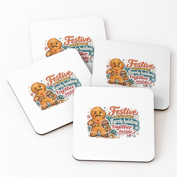 Item preview, Festive on the Outside Barely Holding Together Inside Funny Christmas Gingerbread designed and sold by inkoutninja.