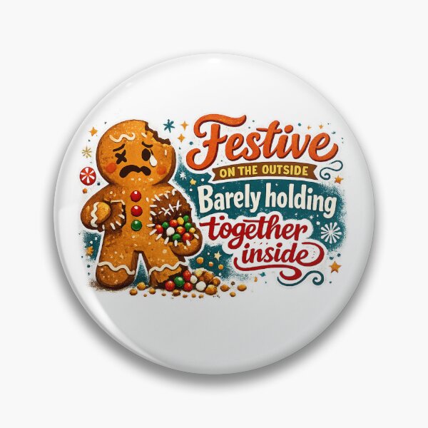 Item preview, Festive on the Outside Barely Holding Together Inside Funny Christmas Gingerbread designed and sold by inkoutninja.