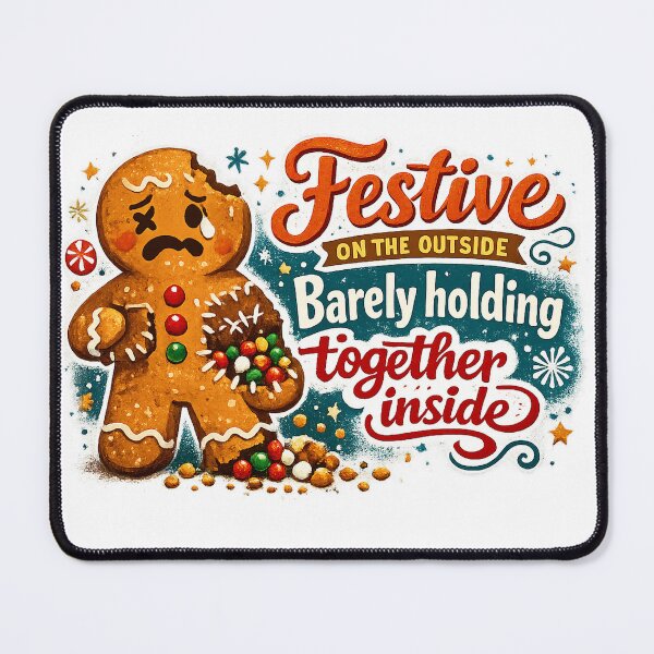 Item preview, Festive on the Outside Barely Holding Together Inside Funny Christmas Gingerbread designed and sold by inkoutninja.