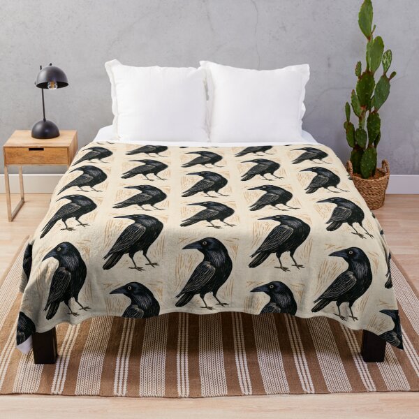Item preview, Thoughtful Black Raven Perched On Textured Cream designed and sold by scicilysimonee.