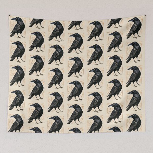 Item preview, Thoughtful Black Raven Perched On Textured Cream designed and sold by scicilysimonee.