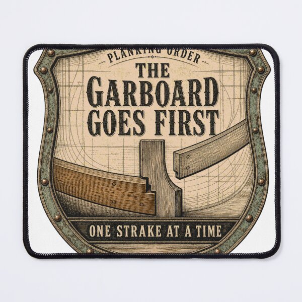 Item preview, The Garboard Goes First badge keel planking designed and sold by BoosterShop.