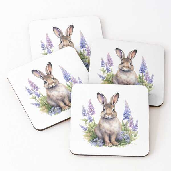 Item preview, Lupine Flower Bunny | Elegant Botanical Floral Art designed and sold by Mandayartstudio.