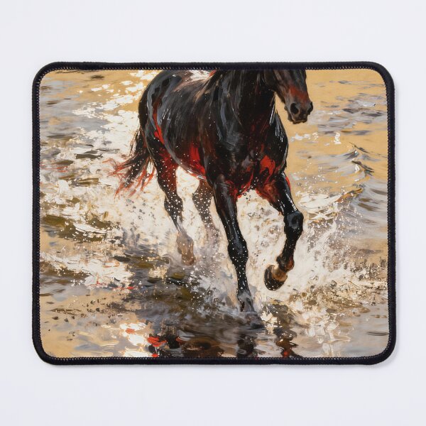 Item preview, Dark Horse Walking Through Golden Water designed and sold by KAMOCHI Art.